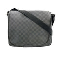 Louis Vuitton Daniel Damier Graphite Leather Black Shoulder Bag Silver
