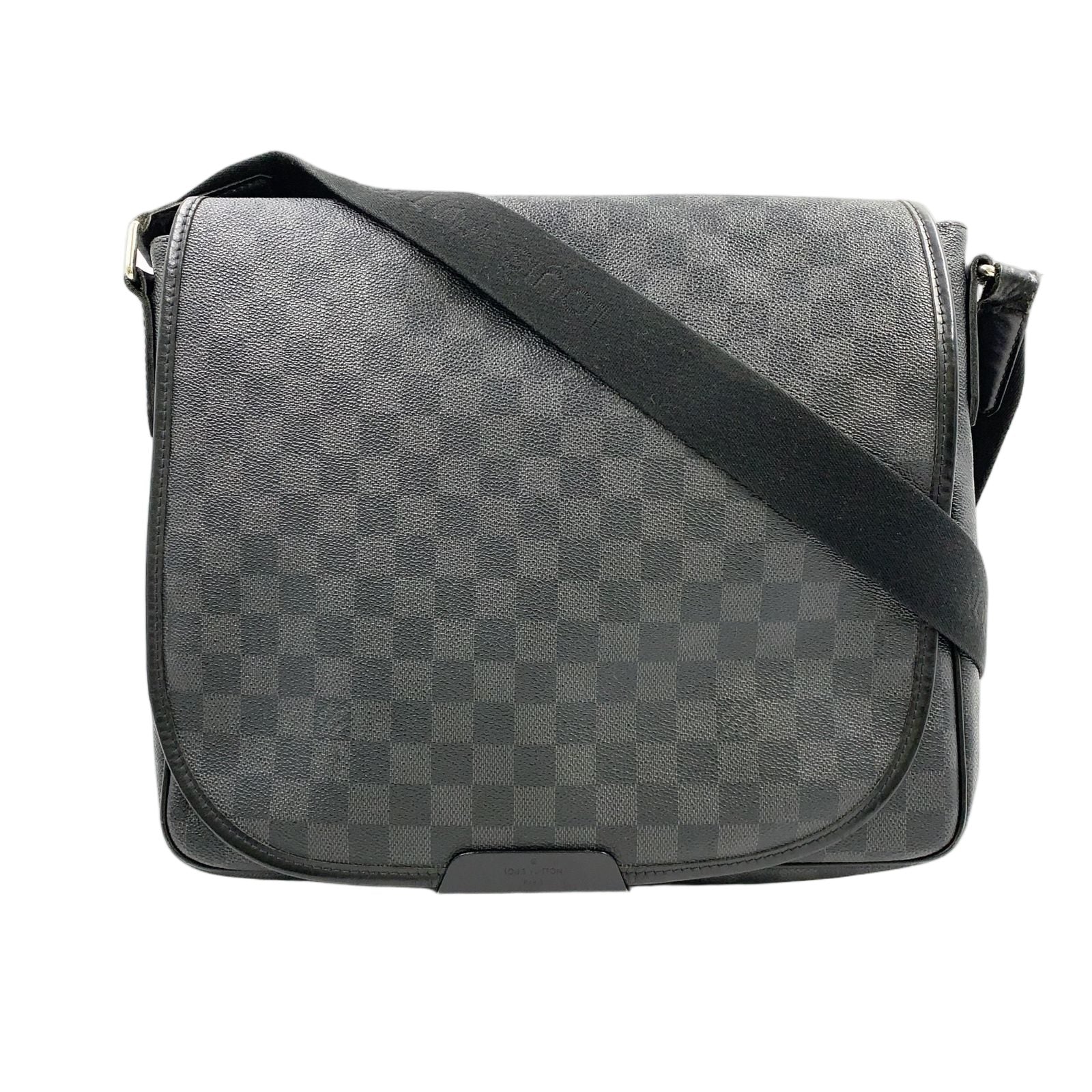 Louis Vuitton Daniel Damier Graphite Leather Black Shoulder Bag Silver