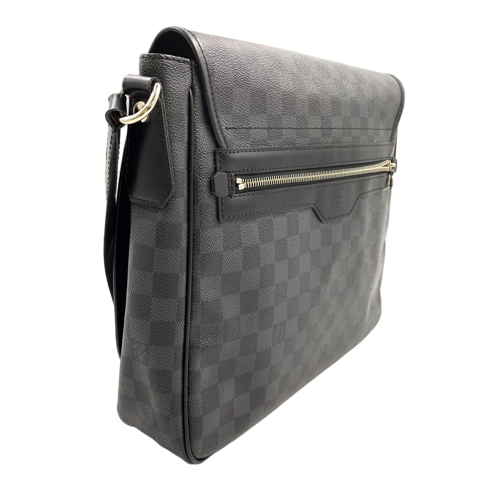 Louis Vuitton Daniel Damier Graphite Leather Black Shoulder Bag Silver — view 2