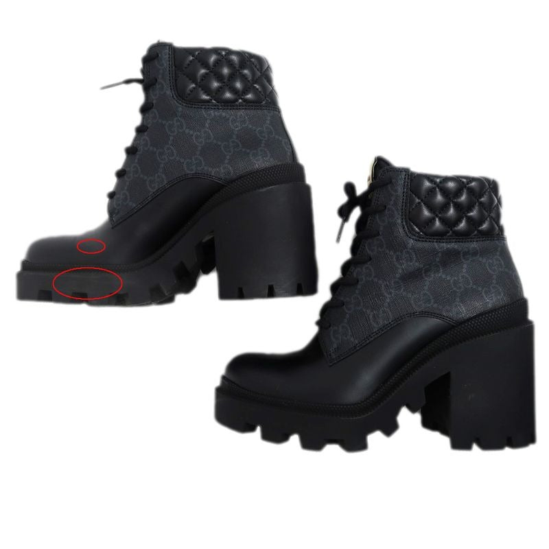 Gucci Ankle Boots Size 35 1 2 GG Pattern Black Shoes — view 4