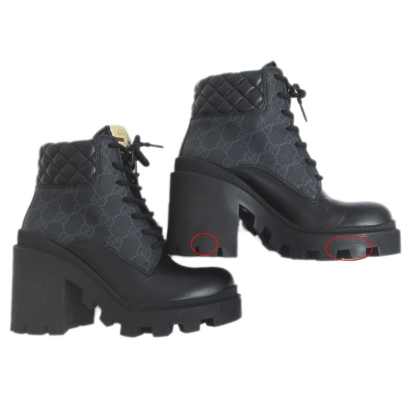 Gucci Ankle Boots Size 35 1 2 GG Pattern Black Shoes — view 5