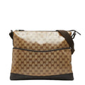 Gucci GG Crystal Crossbody Bag Beige Brown Leather