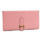 Hermes Bearn Souffle Wallet Pink Leather
