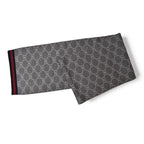 Gucci Scarf Winter 100% Wool GG Pattern Light Gray 3 G206 1263 — view 2