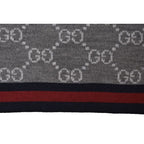 Gucci Scarf Winter 100% Wool GG Pattern Light Gray 3 G206 1263 — view 4