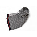 Gucci Scarf Winter 100% Wool GG Pattern Light Gray 3 G206 1263