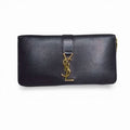 Saint Laurent Paris Cassandra Wallet Round Zip Logo Black