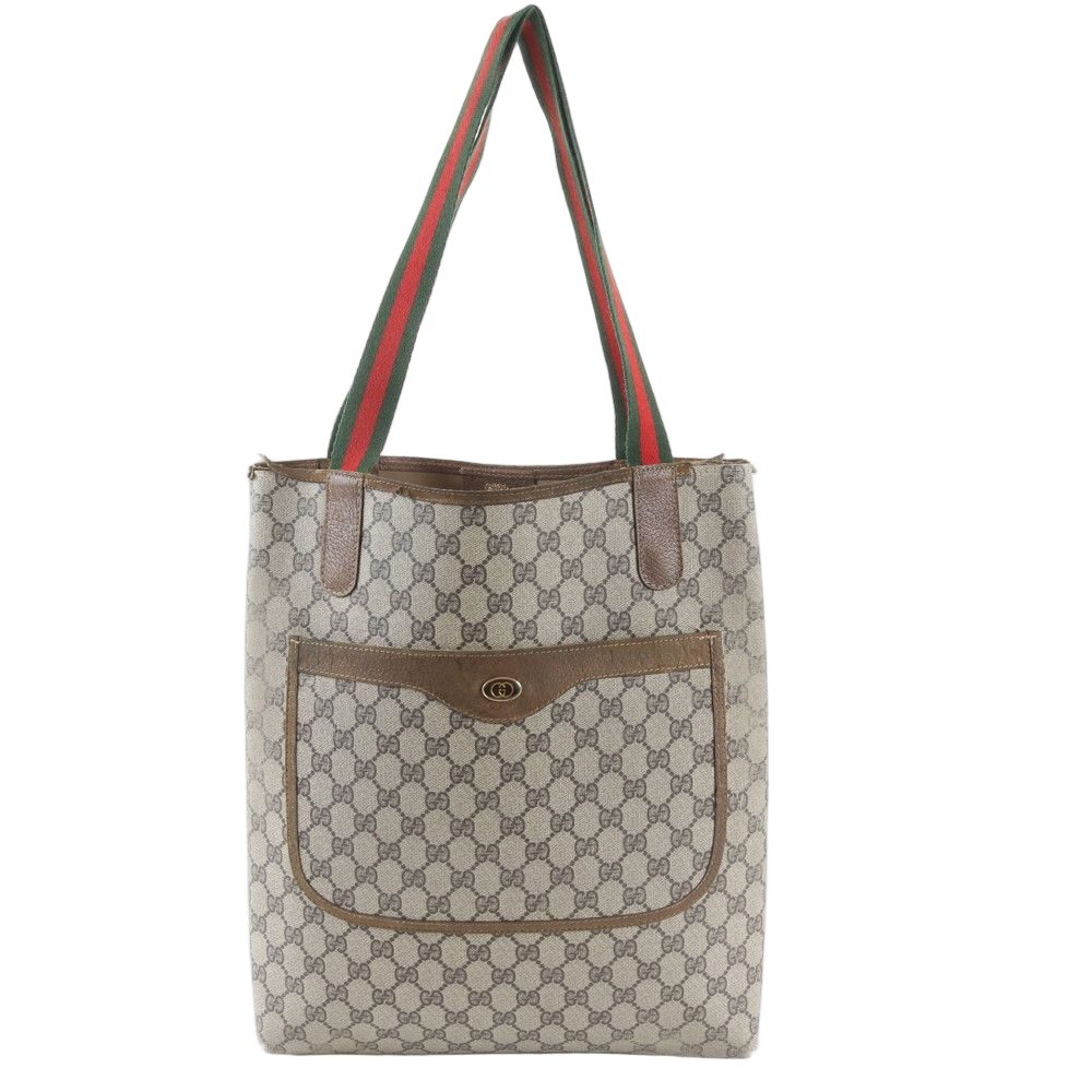 Gucci GG Supreme Sherry Line 39 013 Leather Tote Shoulder