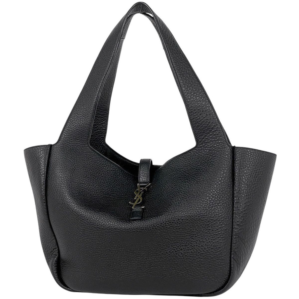 Saint Laurent le Cassette Bear Tote Leather Black