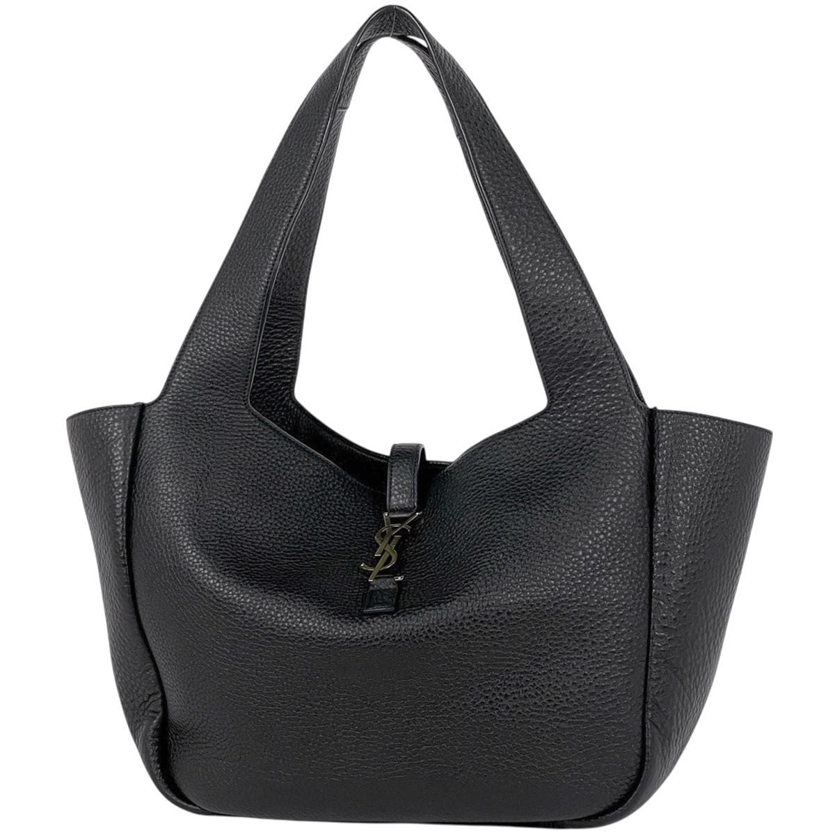 Saint Laurent le Cassette Bear Tote Leather Black