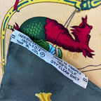 Hermes Carre 90 Plumes Et Grelots Feather and Bell Scarf Green 100% Gold Silk — view 9