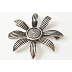 Saint Laurent Brooch Pin Vintage Silver Flower Motif — view 2