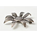 Saint Laurent Brooch Pin Vintage Silver Flower Motif — view 3