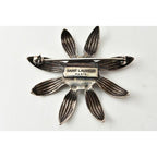 Saint Laurent Brooch Pin Vintage Silver Flower Motif — view 4