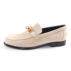 Hermes Destin Pink Gold Kelly Suede Leather Moccasins Beige Hat — view 5