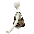 Gucci Sherry Line GG Logo Horsebit Canvas Leather Shoulder Bag Brown — view 2