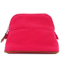 Hermes Bolide Pouch Mini Hibiscus Silver Cotton Canvas