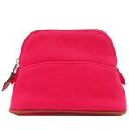 Hermes Bolide Pouch Mini Hibiscus Silver Cotton Canvas