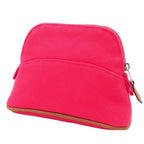 Hermes Bolide Pouch Mini Hibiscus Silver Cotton Canvas — view 2