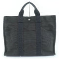 Hermes Her Line Herbag MM Serie Hardware Canvas Tote Handbag Gray
