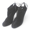 Gucci Booties High Heels Gathered Ribbon 37.5 Black Suede