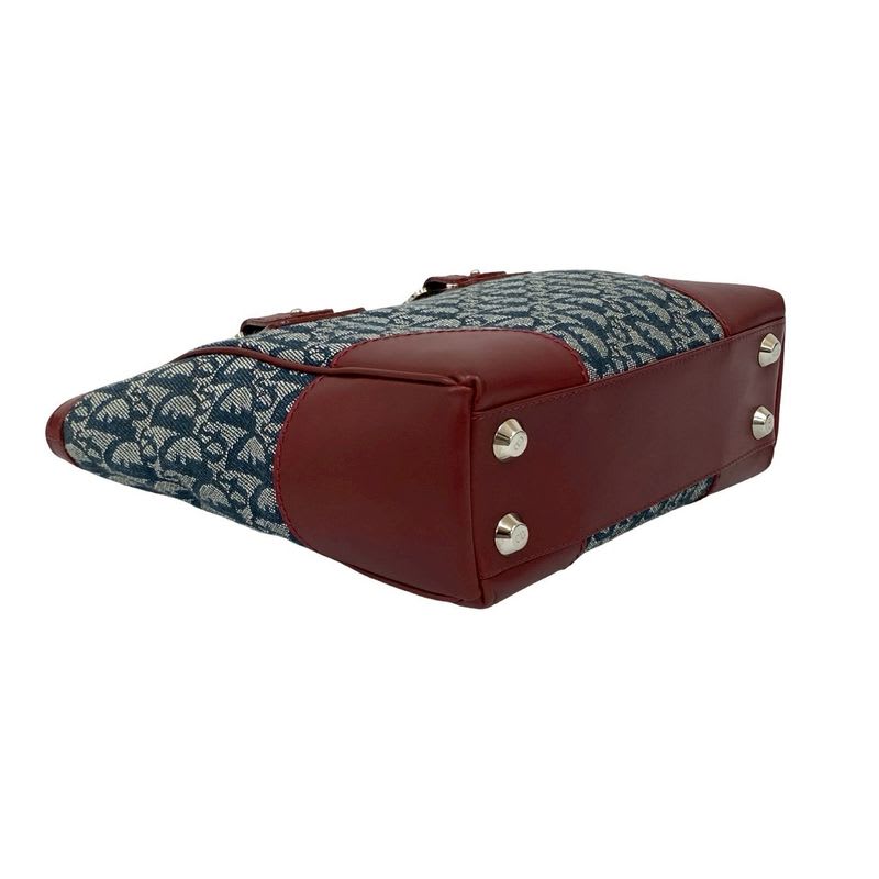 Christian Dior Trotter Pattern Canvas Leather Tote Bag