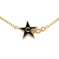 Chanel Star Necklace Gold Black Plated Enamel