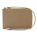 Hermes Remix Card Case L-shape Zipper Strap Leather Beige Silver