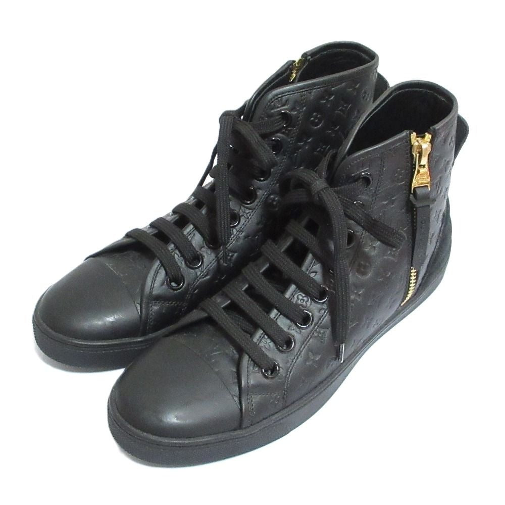 Louis Vuitton Monogram Embossed Side Zip High Cut Sneakers 36