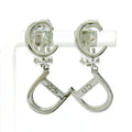 Christian Dior CD Logo Swing Earrings Silver