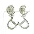 Christian Dior CD Logo Swing Earrings Silver — view 2