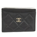 Chanel Classic Card Case Holder Quilted Leather Black Ap0213