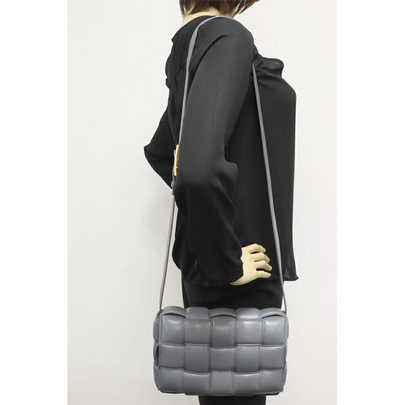 Bottega Veneta Shoulder Bag Small Patted Cassette Lambskin Gray — view 2