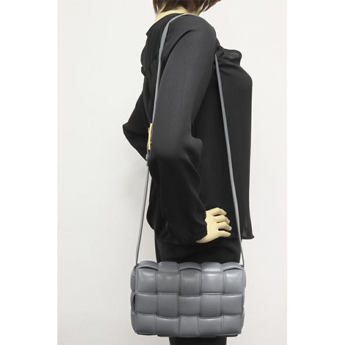 Bottega Veneta Shoulder Bag Small Patted Cassette Lambskin Gray — view 2