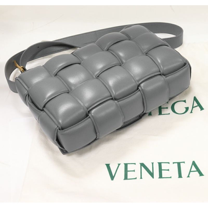 Bottega Veneta Shoulder Bag Small Patted Cassette Lambskin Gray — view 3