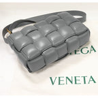 Bottega Veneta Shoulder Bag Small Patted Cassette Lambskin Gray — view 3