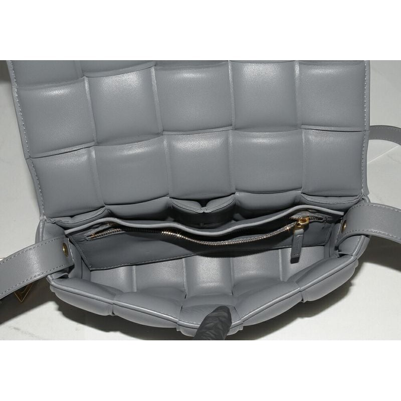 Bottega Veneta Shoulder Bag Small Patted Cassette Lambskin Gray — view 5