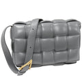 Bottega Veneta Shoulder Bag Small Patted Cassette Lambskin Gray