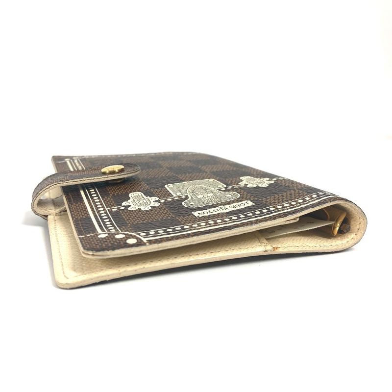 Louis Vuitton Notebook Cover Agenda PM Trunk Pattern Damier Canvas Ebene Brown — view 4