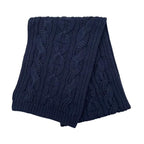 Hermes Muffler Cable Maillon T 04 Cashmere Knit Marine Navy Scarf