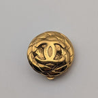 Chanel Earrings CC Logo Camellia Round Circle Gold Vintage