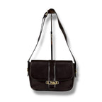 Celine Mini Shoulder Bag Dark Brown Leather Horse Carriage Hardware