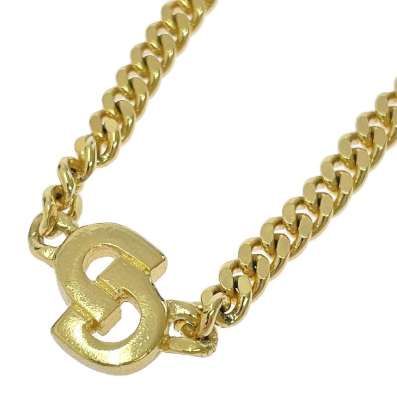 Christian Dior GP CD Logo Necklace Gold — view 5