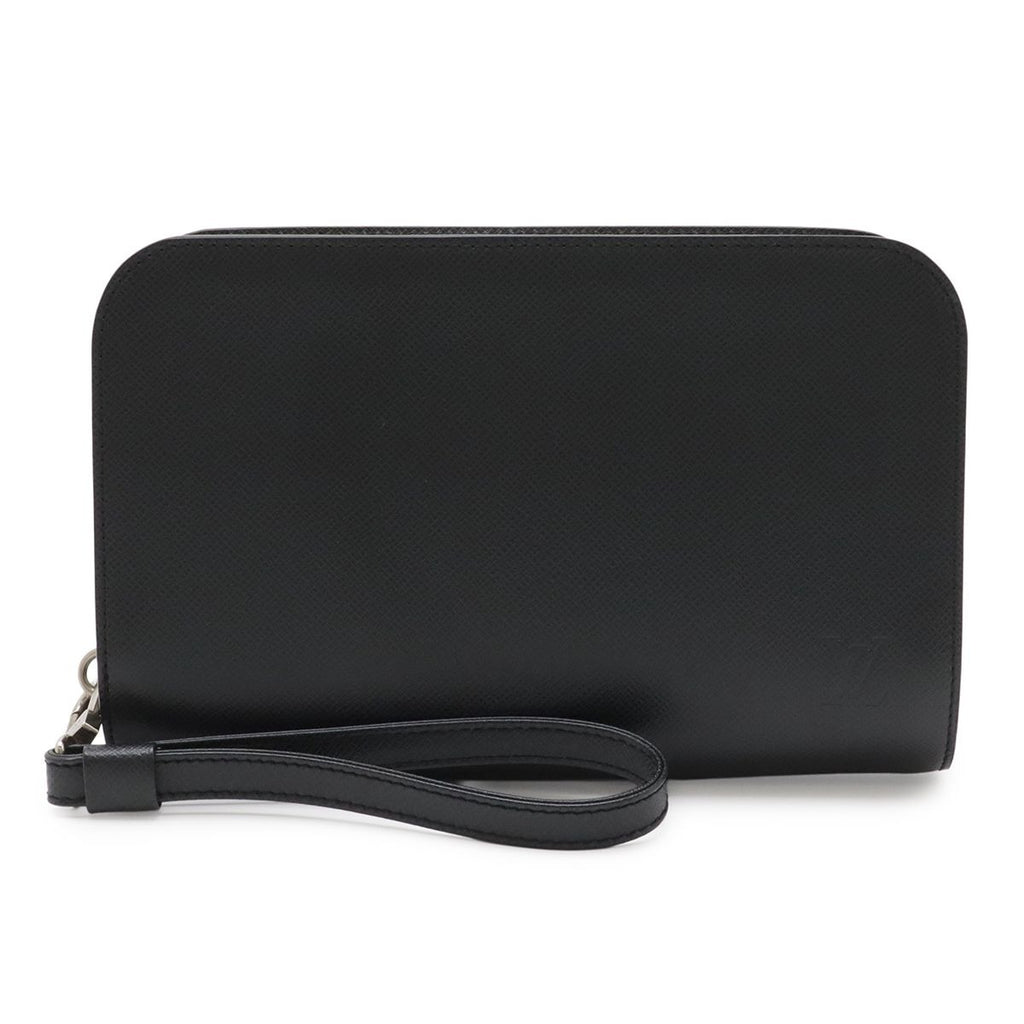 Louis Vuitton Taiga Baikal Clutch Handbag Ardoise Black