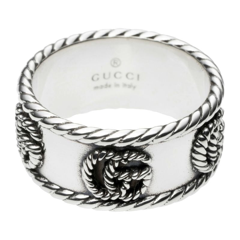 Gucci Ring Double G Silver Black