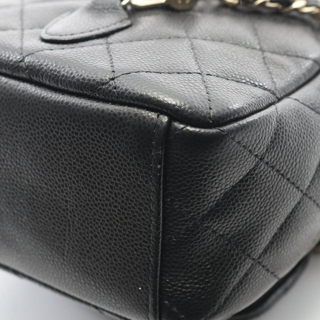 Chanel Backpack Quilted Black Caviar Leather — view 6