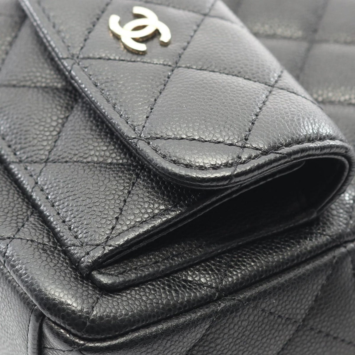 Chanel Backpack Quilted Black Caviar Leather — view 7