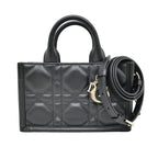 Dior Book Tote Handbag Mini Shoulder Macro Kana Jukafu Black Whp