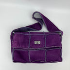Chanel CC Logo Quilted Shoulder Bag Purple Mouton Suede Vintage — view 3
