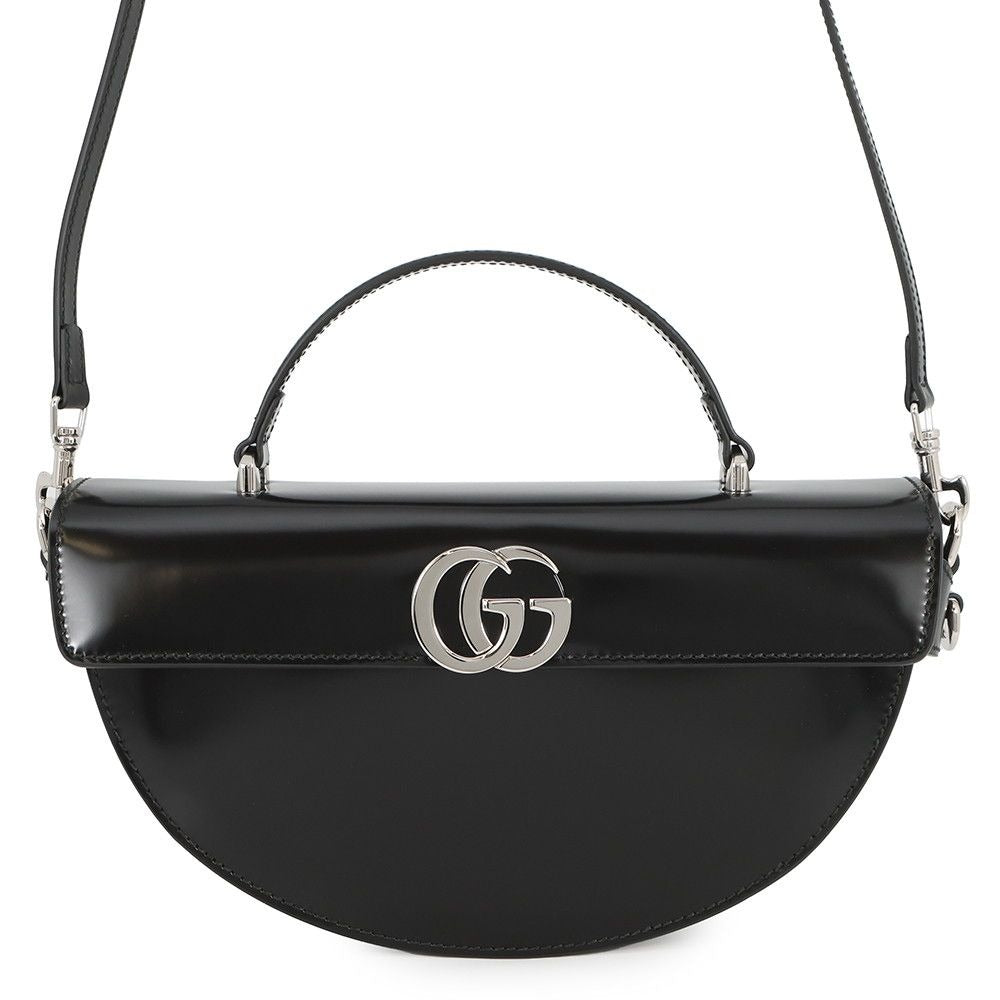 Gucci Leather GG Half Moon 2-Way Shoulder Bag Black
